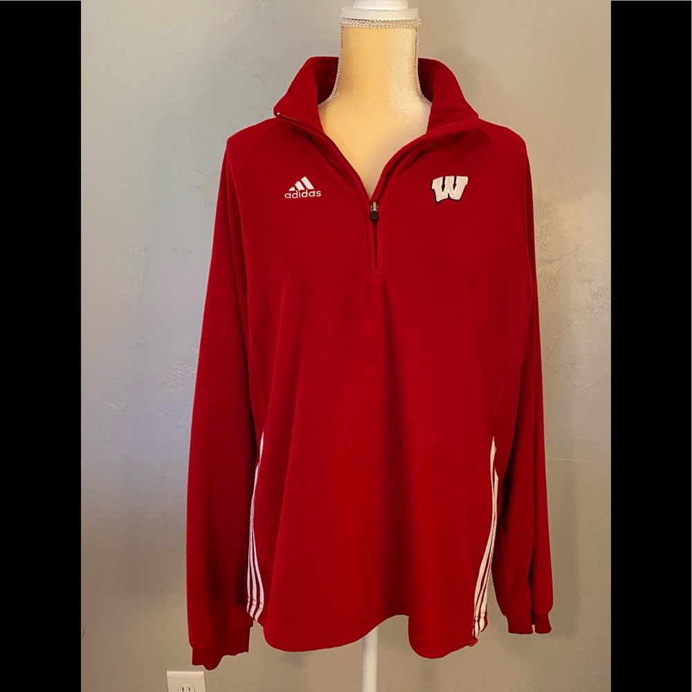“On Wisconsin” pullover zip fleece.